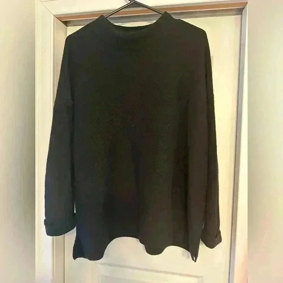 J. Jill Women’s Mock Neck Pullover Stretch Knit Sweater Black Petite Large  EUC - Picture 1 of 5